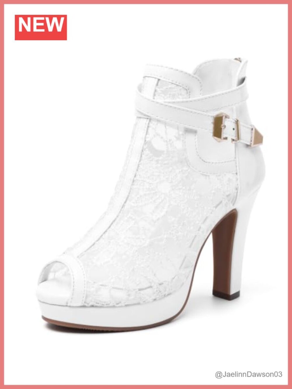 Susanny High Heel Platform Boots Lace Mesh Peep Toe Ankle Booties